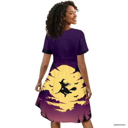 Image of Women's Summer Dresses Short Sleeve Formal Dresses with Pockets