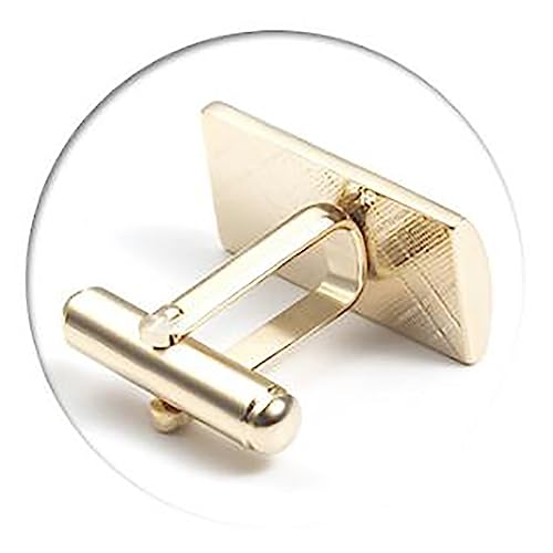 Gemelos franceses dorados con clip de corbata antideslizante para evitar corbatas torcidas 5