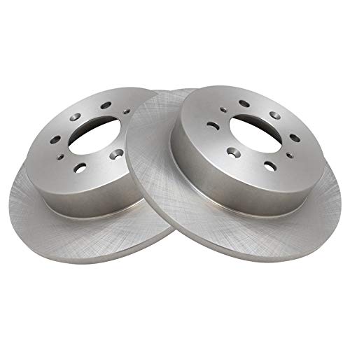 Image of TRQ Rear Brake Pad and Rotor Set Semi Metallic Solid Rotors | For 2002-2003 Honda Civic