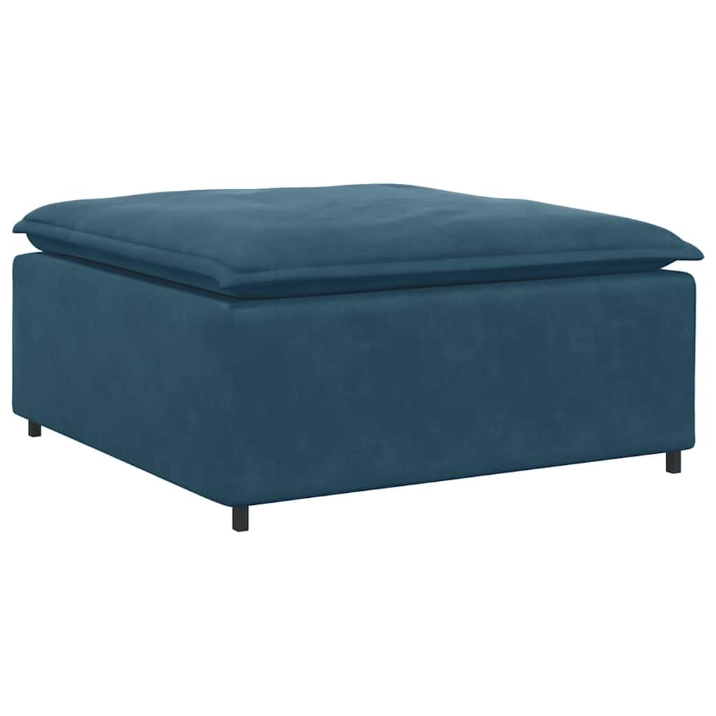 Sofá modular con reposapiés de terciopelo azul, 312 x 205 x 64 cm, elemento de montaje de 4 piezas con cojín, sofá esquinero versátil y esquina acolchada para salón, salón y cine en casa