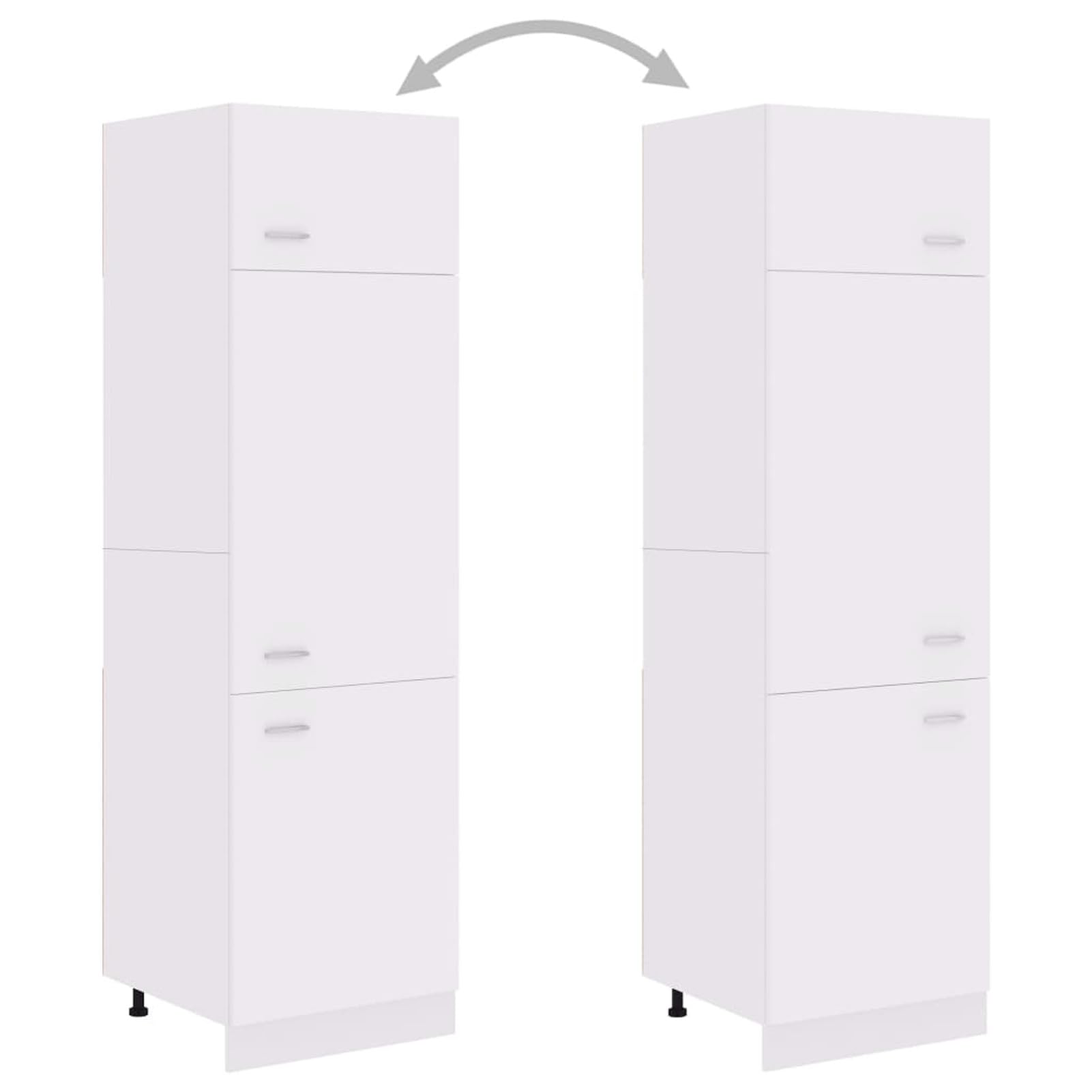 Armario de frigorífico de aglomerado Blanco 60x57x207 cm, Armario para frigorífico - 802538