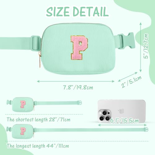 Image of Gitus 10 11 12 13 14 15 16 Year Old Girl Gifts Personalized Birthday Gifts for Women Daughter Sister Her Initial Belt Bag Fanny Pack Crossbody Bags for Teen Girl Gifts Trendy Stuff (Mint Green-P)
