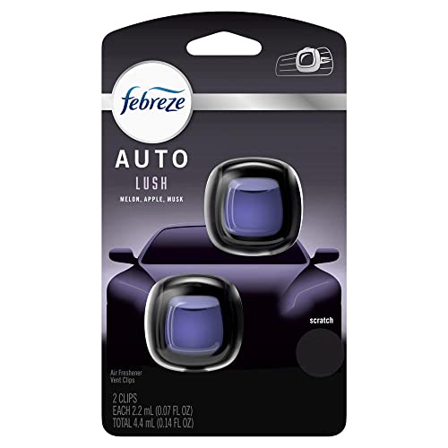 Image of Febreze Car Vent Clip Air Freshener, Odor Eliminator for Up to 30 Days Freshness, 2 Clips (Lush)
