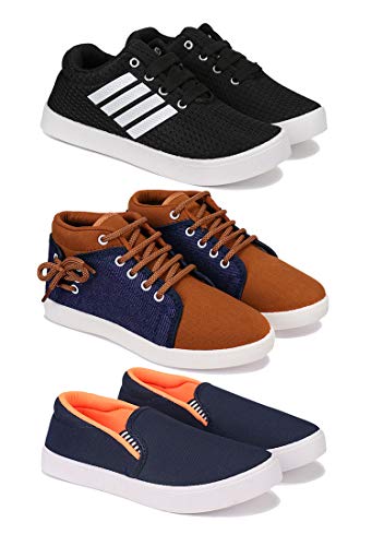 Shoefly Sports Walking and Running Shoes for Kids Combo(O)-1705-3105-3106(Multicolor-Pack of 3)