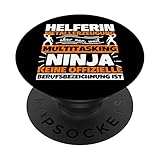 Helferin Metallerzeugung Multitasking Ninja lustig PopSockets mit austauschbarem PopGrip