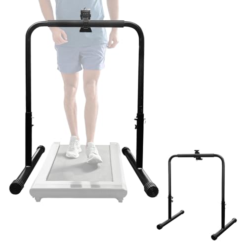 Sowhatsowoo 24.4In Wide Walking Pad Handle Bar Only with Phone Holder Adjustable Handrail Height from 30.7 to 39.37In Black Handlebar for Treadmill Comfortable Grip Stainless Steel Stable Support by Sowhatsowoo - Used condition - US$43.99