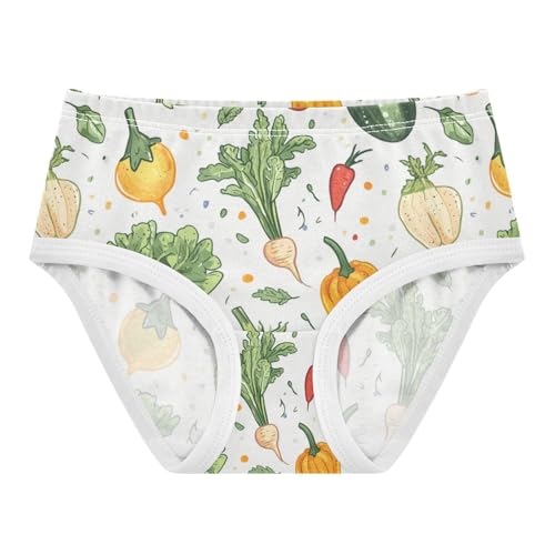 ZZKKO Cute Vegetables Girls Underwear Toddler Panties for Girls Comfort Brief Size 2T-8Y