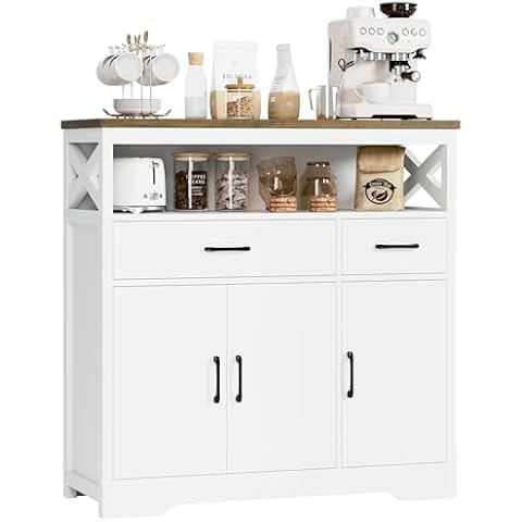 HOCSOK Wooden Storage Sideboard with Drawers Cover