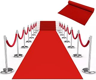 mosegor Red Carpet Runner 5.5 mm Thickness Red Aisle Runner Carpet Non-slip Event Carpet Aisle for Christmas Wedding Party Hallway Event Awards Evening Decoration 10 x 1 m