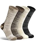 YSense Merino Wool Socks for Women Men 4 Pairs, Warm Winter Thick Cushion Hiking Boot Socks for Women Gifts