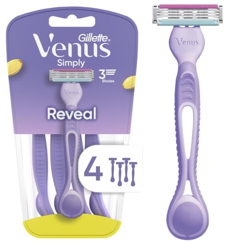 Venus Simply 3 Reveal Disposable Razors, 4 Count - image 1
