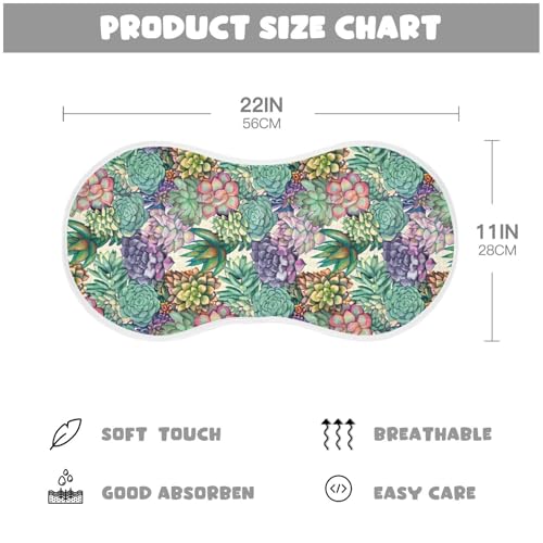 J JOYSAY Succulents Plant Cream Baby Burp Cloths for Boys Girls Large 22''x11'' Cotton 4 Layer Burp Cloths Pack for Baby Unisex one sizex12