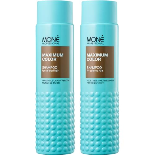 MONÉ PROFESSIONAL Champú de Queratina para Cabello Teñido (2x300ml) - Protección del Color - Nutre, Hidrata y Hace Brillar tu Cabello
