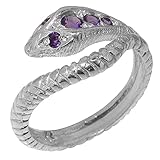 LBG 18ct White Gold Natural Amethyst Womens Engagement Ring - Size T 1/2
