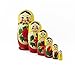Muñecas Rusas, 6 Matrioskas Amarillas de Estilo Semiónov Clásico | Muñeca Babushka de Madera Hecha a Mano en Rusia | Semiónov Amarillo, 6 Piezas, 13 cm