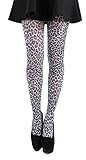 Pamela Mann Nylon-Strumpfhose Leopard, Weiss, Grösse 42-44