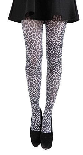 Pamela Mann Nylon-Strumpfhose Leopard, Weiss, Grösse 34-40 Cover