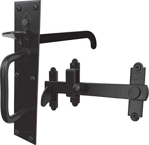 IRONTITE® Suffolk - Pestillo de puerta de jardín para puertas de madera, ideal para puertas de jardín y puerta para mantener las puertas cerradas, cierres resistentes para puerta de jardín (negro)