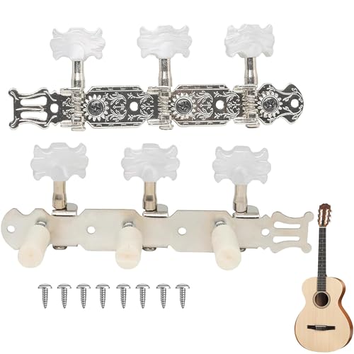 Mécaniques Guitare Classique 3L+3R – Alliage Haute Qualité, Mécanisme d’Accordage Précis pour Guitare Classique et Acoustique