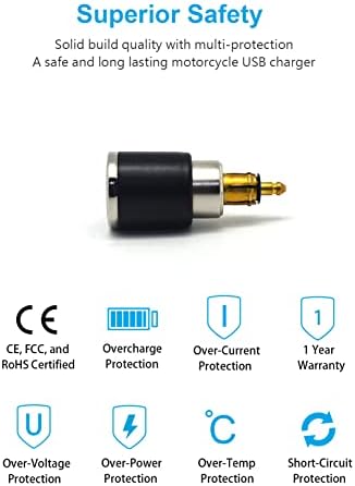 Cliff-Top Ładowarka motocyklowa USB DIN Typ H (Hella), kompatybilna z motocyklami BMW (typ C Mini)