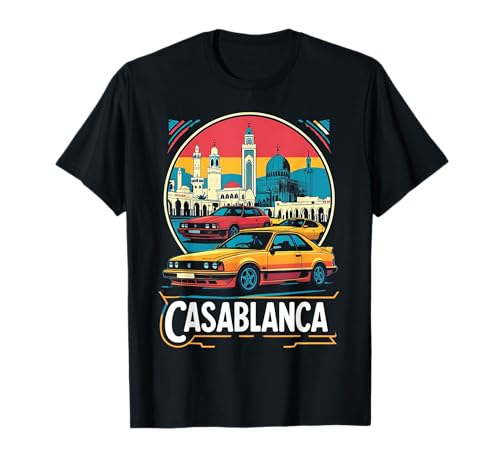 Casablanca Marruecos Vintage 80s Style Retro Camiseta