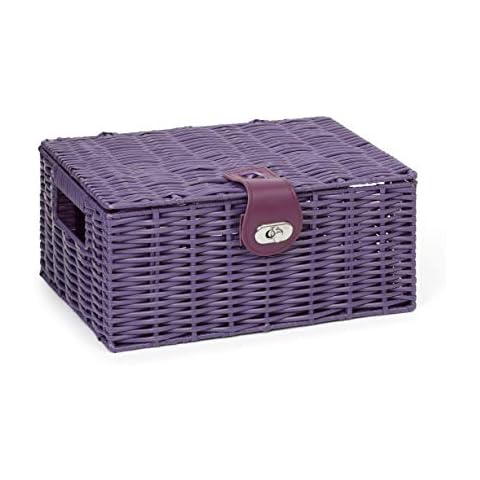 ARPAN Purple Resin Woven Storage Basket Cover