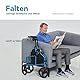 HEAO Dreirad Rollator Schmal für Wohnung, Aluminium Mit 3 Rädern, Faltbar Gelände-Gehwagen, Leicht Gehhilfe Mit Abnehmbarer Tasche für Drinnen Und Draußen, Blau
