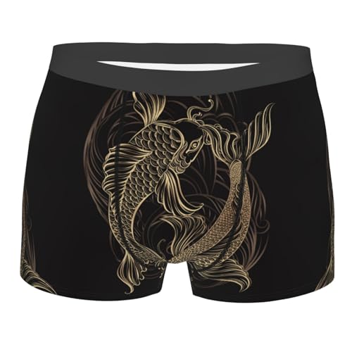 Carpas Doradas Interior para Hombre Suaves Calzoncillos Hombre Elástico Ropa Interior Hombres para Deportivos Uso Diario Dormir L