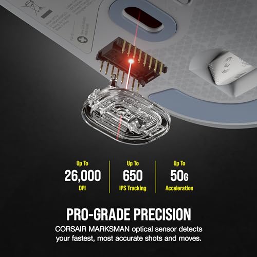 Image of Corsair M75 AIR Wireless Ultra Lightweight Gaming Mouse MM100 Cloth Mouse Pad - 2.4GHz & Bluetooth - 26,000 DPI - High-Performance Mouse Pad - Optimized for Gaming - Light Gray
