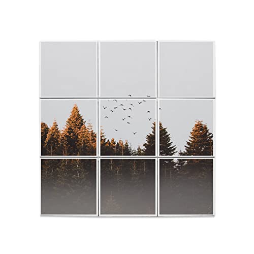 Carreaux céramique décoratifs nature sauvage, fresque murale oiseaux 45cm