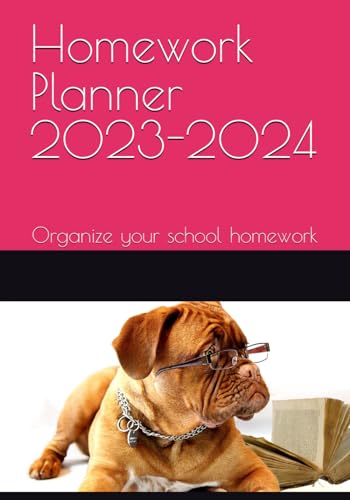 Planificateur de devoirs 2023-2024 chien, agenda de bord et cahier de textes