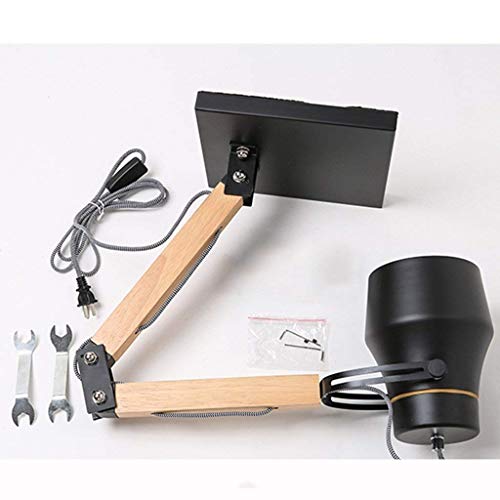 Lampe de bureau ajustable luminaire intérieur bois massif E27 - 6
