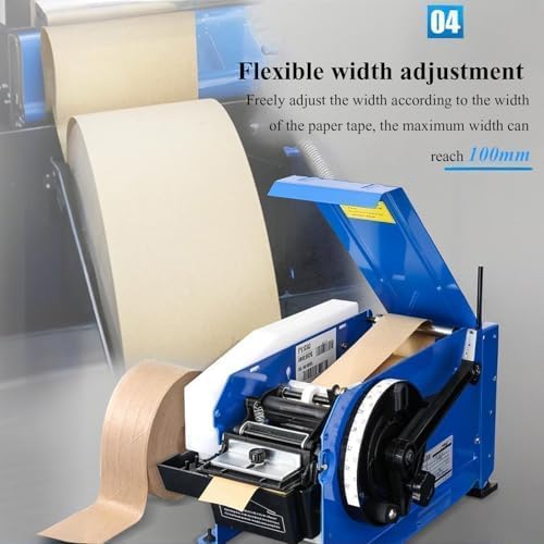 Dévidoir de ruban adhésif manuel activé par l'eau - Coupe-papier kraft réglable, longueur 10-100 cm, largeur 2-10 cm, parfait pour l'emballage, l'expédition, le bureau et l'entrepôt