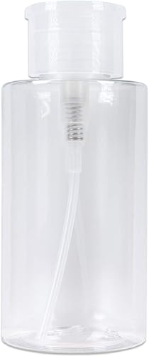 Miniatura 1 de Dispensador de bomba de empuje de 10 onzas, tapa abatible, botella vacía recargable, color morado con impresión de palabra, embalaje cosmético de