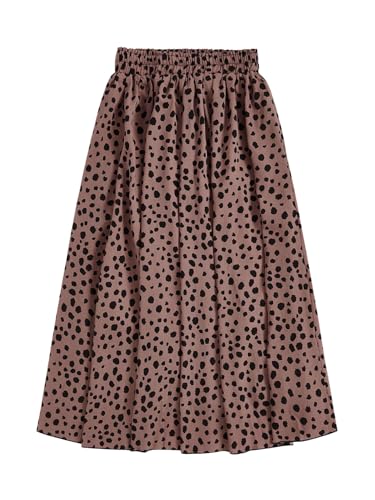 Women's Polka Dots Skirt Elastic High Waisted Flared A Line Midi Skirts