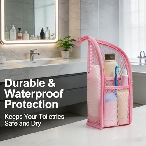 LLisa Soower Standing Toiletry Bag, 4 Pack Portable Lightweight Toiletry Bag for Travel, EVA Mesh Large Capacity Waterproof Toiletries Organizer, Travel Essentials for Women Men - 5