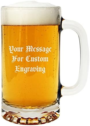 Libbey 5092 - Taza de cerveza personalizada grabada con tu texto personalizado  Taza de cerveza de vidrio de 16 onzas grabada con tu texto