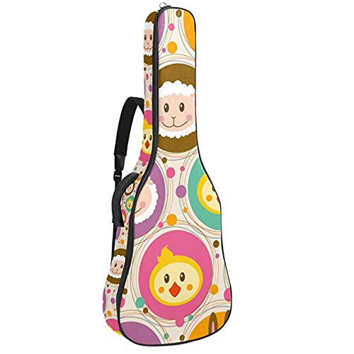 Housse de guitare acoustique motif lapin pour le transport de votre guitare folk