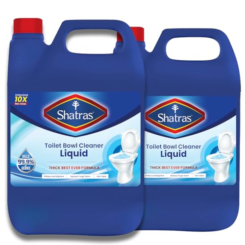 Shatras Disinfectant Toilet Cleaner – 5 Liter (Pack of 2) | Removes Tough Stains with Sparkling Shine | Kills 99.9% of Germs | Advanced Thick Formula | Long-Lasting Freshness
