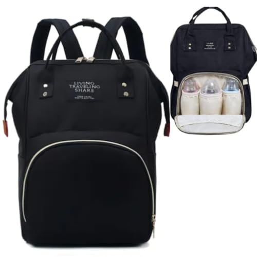 Mochila Maternidade Bolsa Bebê Multifunção Impermeável portátil Para Fraldas e Mamadeiras e Alça de mão Confortável - TUBARÃO STORES (Preto)