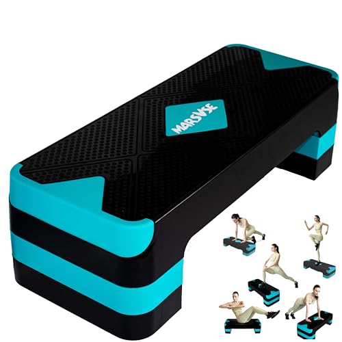 Exercise Step, 26.5-Inch Pedals with 4-Inch and 6-Inch and 8-Inch Height Adjustable Lifters, Women’s Home Gym Aerobics Equipment, Adjustable Aerobics Pedals, Stepped Platforms for Workouts