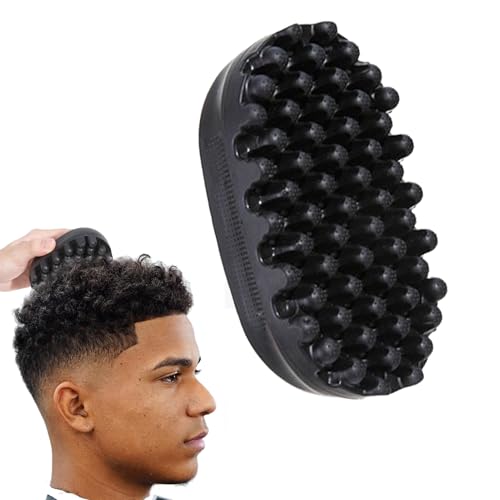 1 Pièce Brosse à Cheveux, Eponge Cheveux Afro, Silicone Brosse Cheveux Afro, Brosse Afro pour les Cheveux Bouclés Tressés Sales, Enroulé, Éponge - Noir