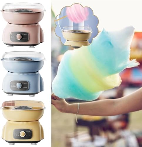 Máquina para hacer algodón de azúcar para uso doméstico, diseño vintage con preparación rápida en 3 minutos, superficie antiadherente fácil de limpiar para fiestas y eventos