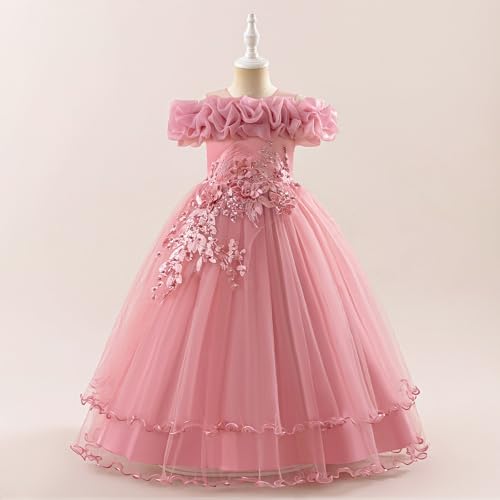 Vestidos de niña para bodas y banquetes de verano en jardín con falda tutú elegante 4