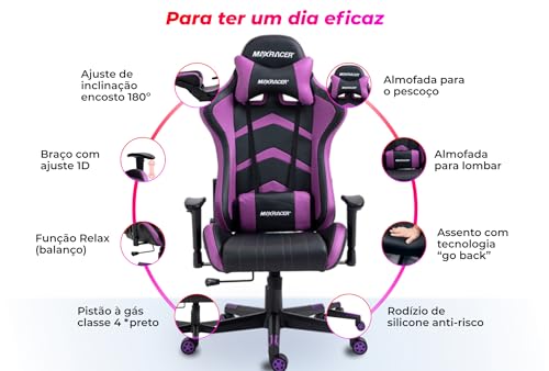 MAX RACER - Cadeira Gamer Aggressive - Poltronas Gamer de Aço, Cadeira Ergonômica para Jogos - Até 1
