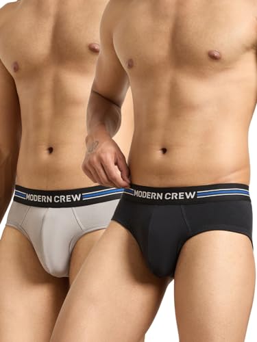 Image of Modern Crew CoolSense Cotton Briefs for Men| Super Combed Cotton with Stretch, Stay 3 Degrees Cool & Fresh, Anti-Bacterial| Microfiber Waistband