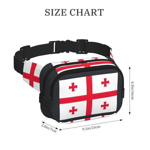Sac banane Géorgie noir avec sangle ajustable taille unique - 3