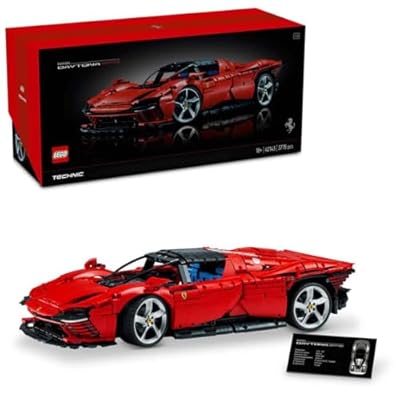 LEGO Technic Ferrari Daytona SP3 Modellauto-Bausatz im Maßstab 1:8  roter Super-Sportwagen  erweitertes Auto-Modell Sammlerstück  Ultimate Car Concept 42143