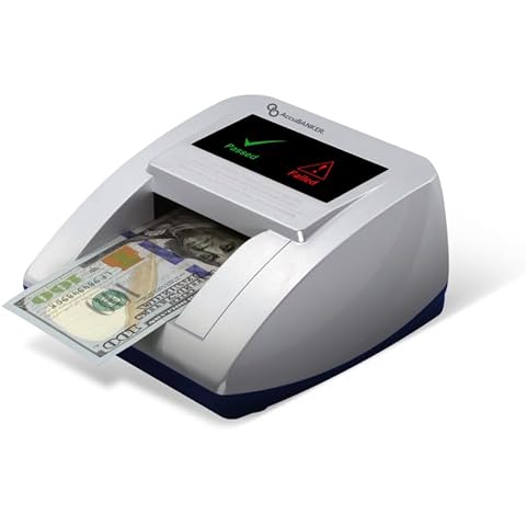 AccuBANKER D470 Quadscan 4-Way Orientation Counterfeit Bill Detector with UV, MG, IR, WM, Image, Length, Spectrum 7-Point Counterfeit Detection Methods - Optional Battery for Portable Use (No Battery) Cover
