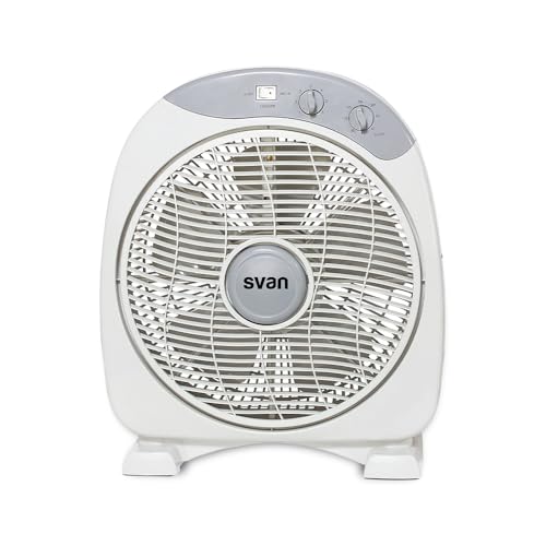 Svan Ventilador de Suelo Gris 12', 35 W, SVS351200. Temporizador de 60 min, 5 Aspas, Control Manual